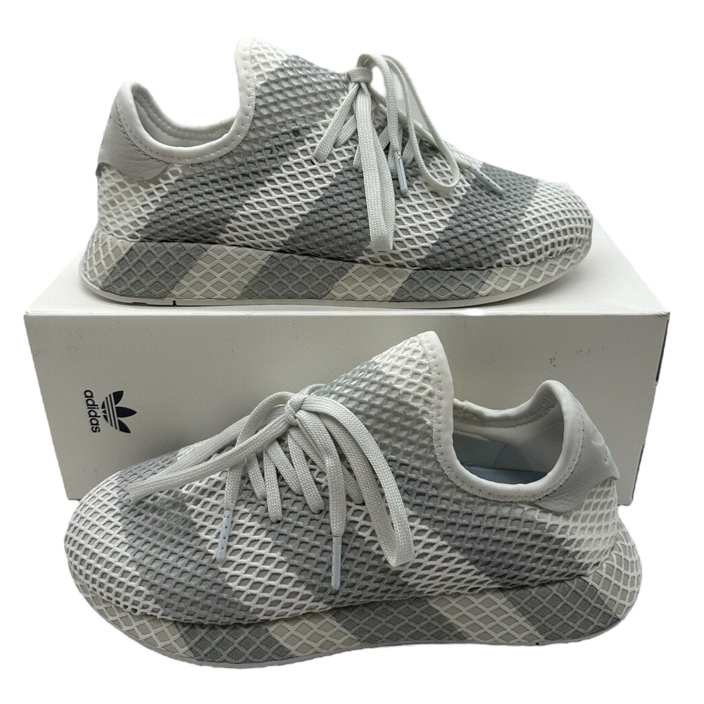 Adidas Consortium Deerupt Running Shoes Mens Size 8.5 White/Grey Sneakers AC7755